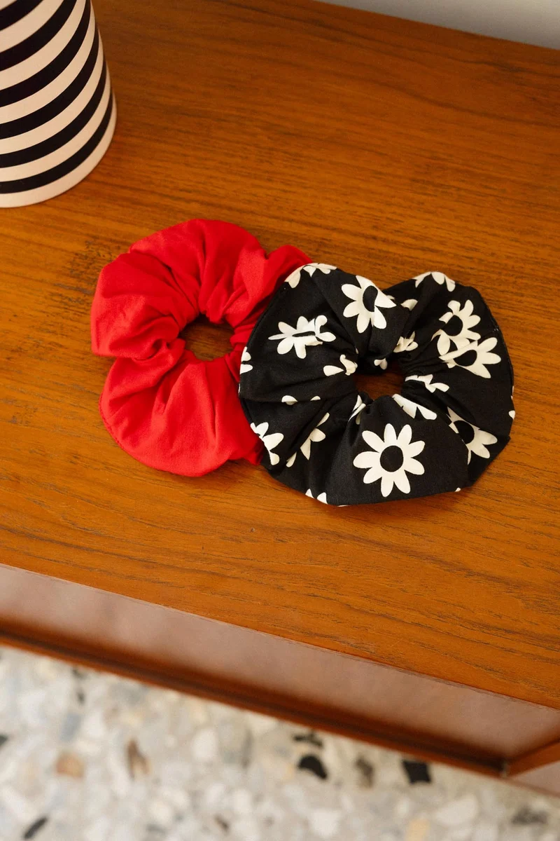 Pack 2 Chouchou oversize - Dahlia Noir | Rouge
