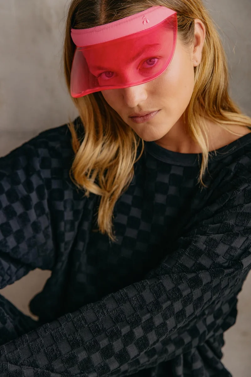 Sweat Éponge Damier 100% Coton BIO - Noir