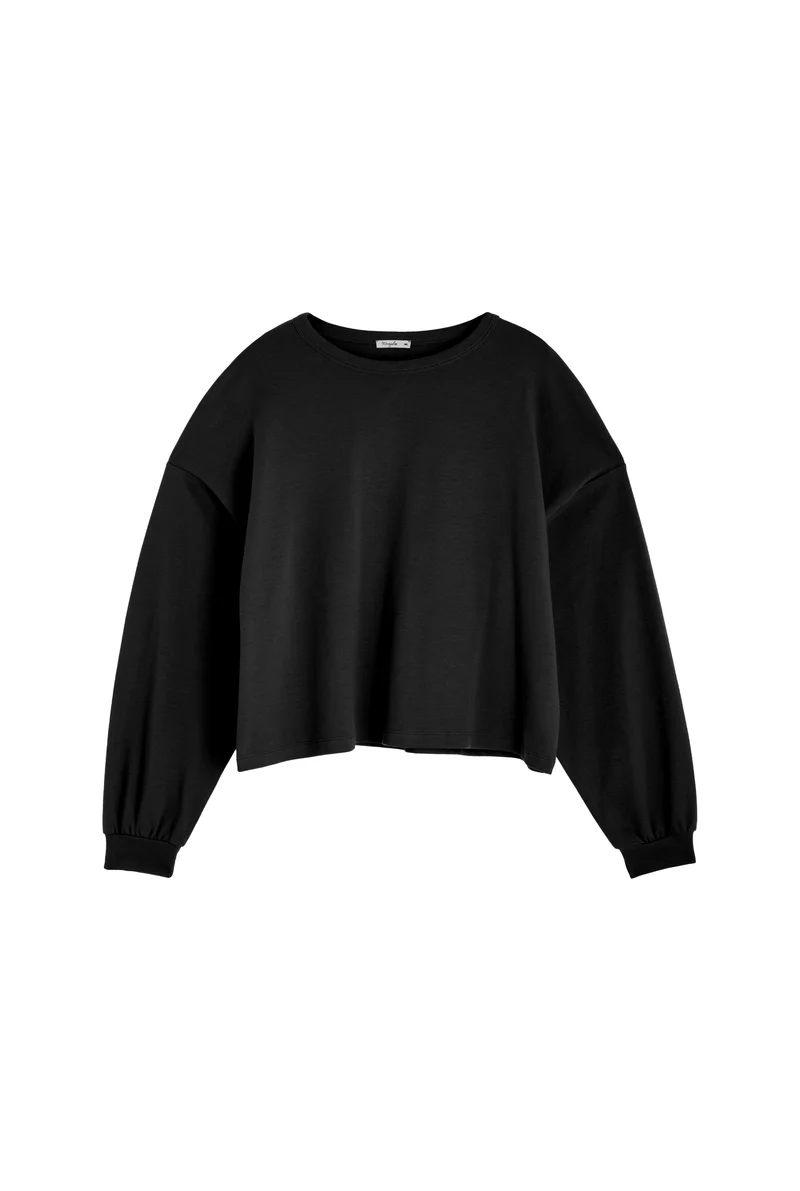 Sweat en maille 100% COTON BIO - Noir