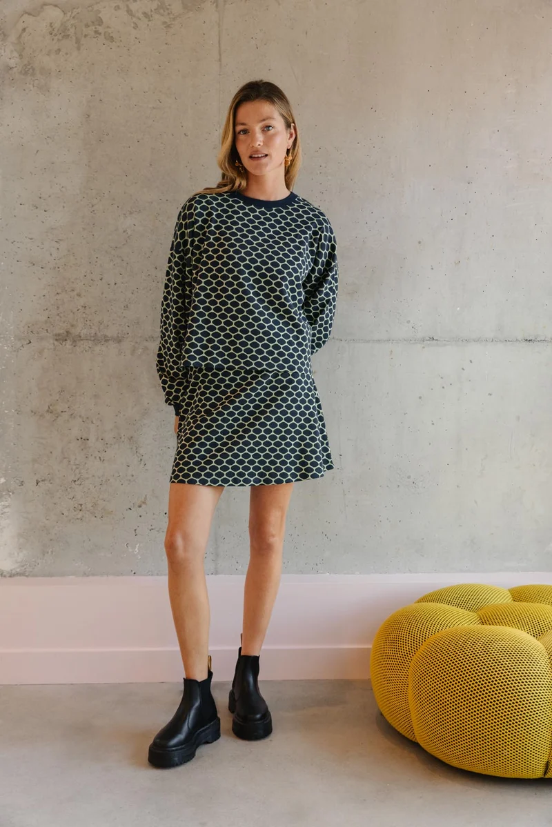 Jupe courte en maille 100% COTON BIO - Bee