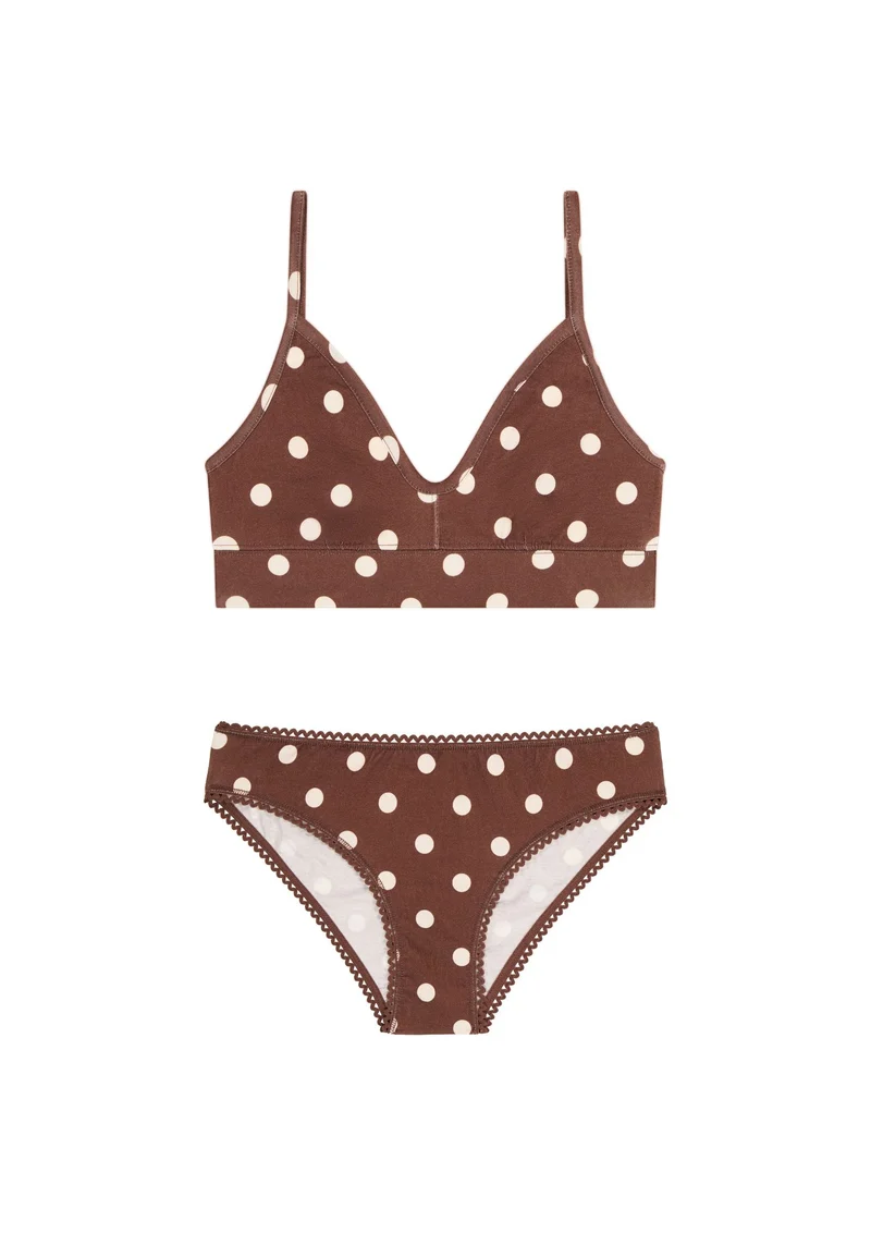 1 BRASSIÈRE + 1 CULOTTE - Pois Marron