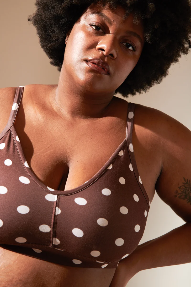 1 BRASSIÈRE + 1 TAILLE HAUTE - Pois Marron