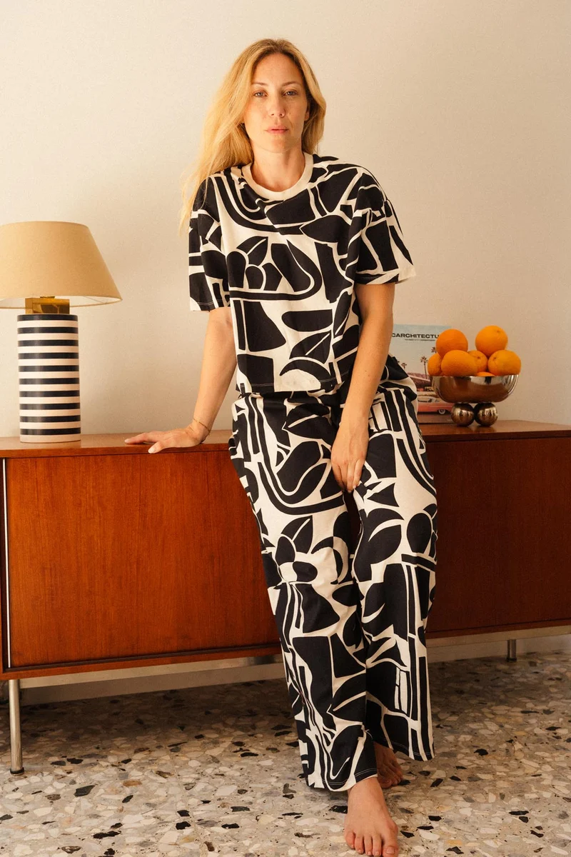Pyjama Long Coton BIO - Palmeraie