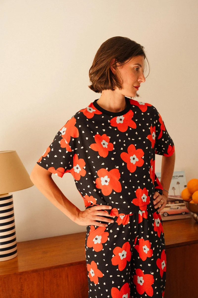 Pyjama Long Coton BIO - Atlas rouge