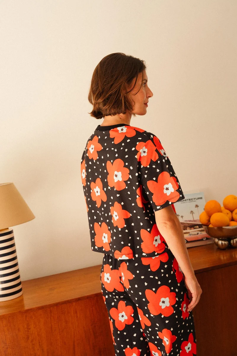 Pyjama Long Coton BIO - Atlas rouge