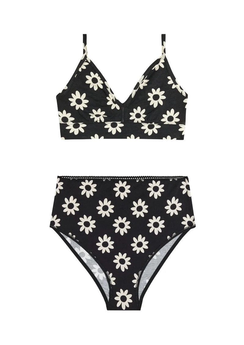 1 BRASSIÈRE + 1 CULOTTE TAILLE HAUTE - Dahlia Noir
