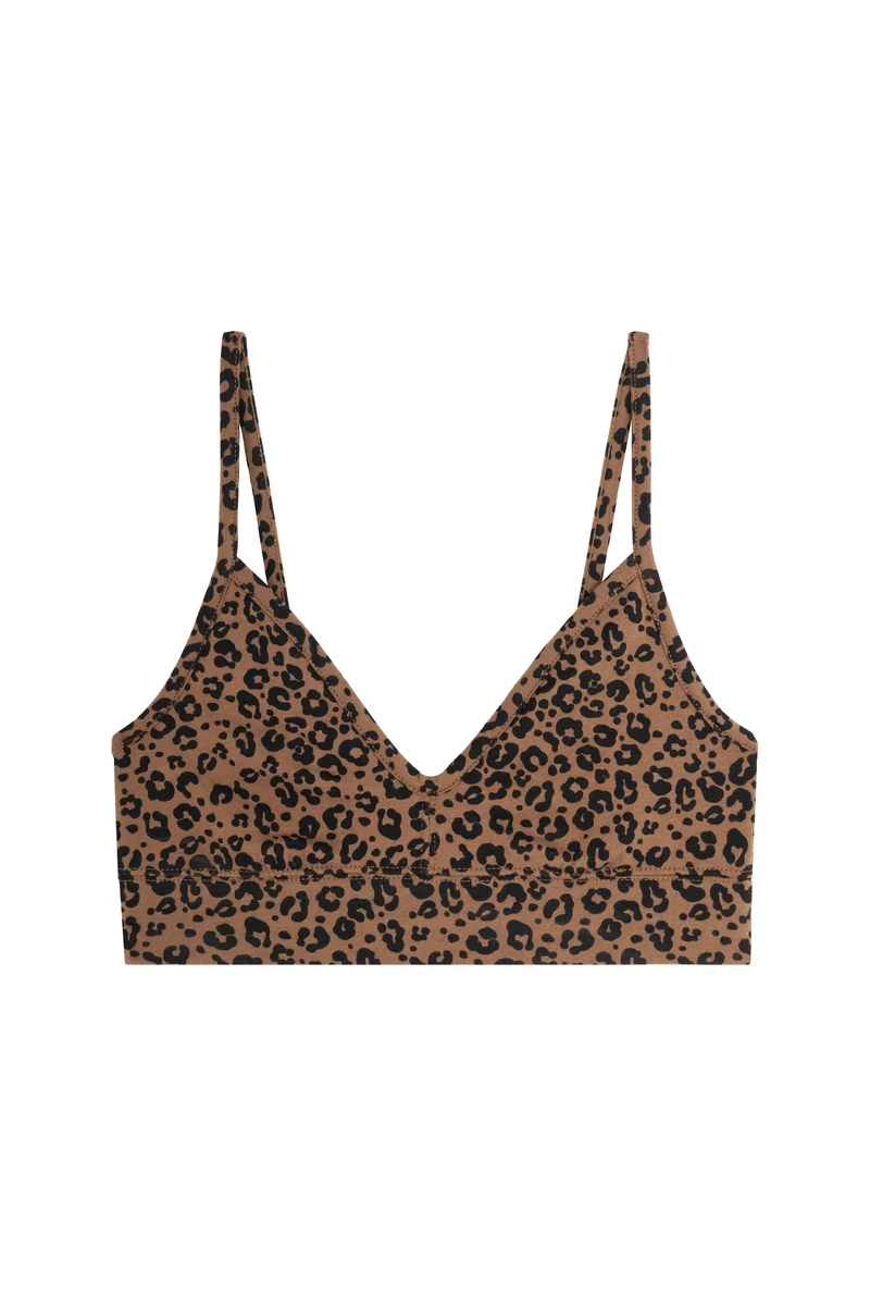 Brassière Coton BIO - Léopard Marron