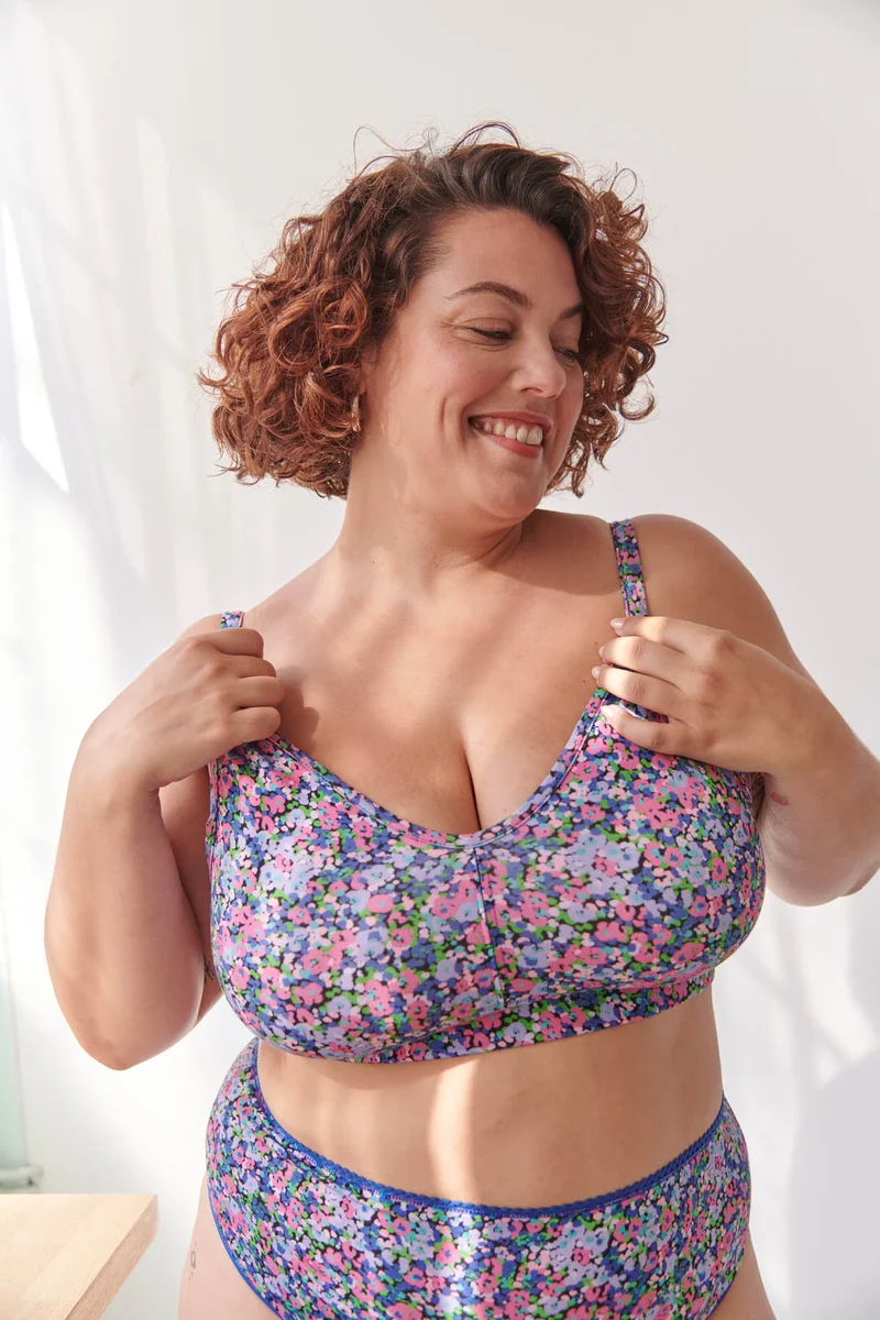 Brassière Coton BIO - Confettis violet