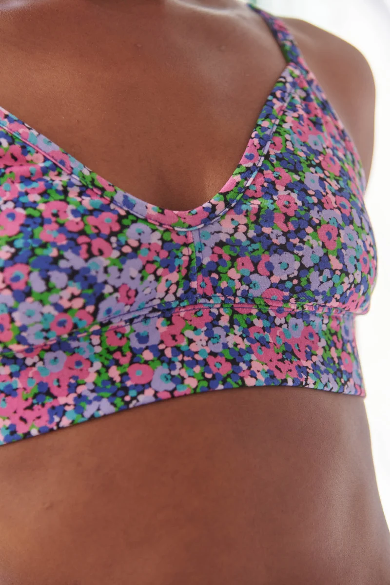 Brassière Coton BIO - Confettis violet