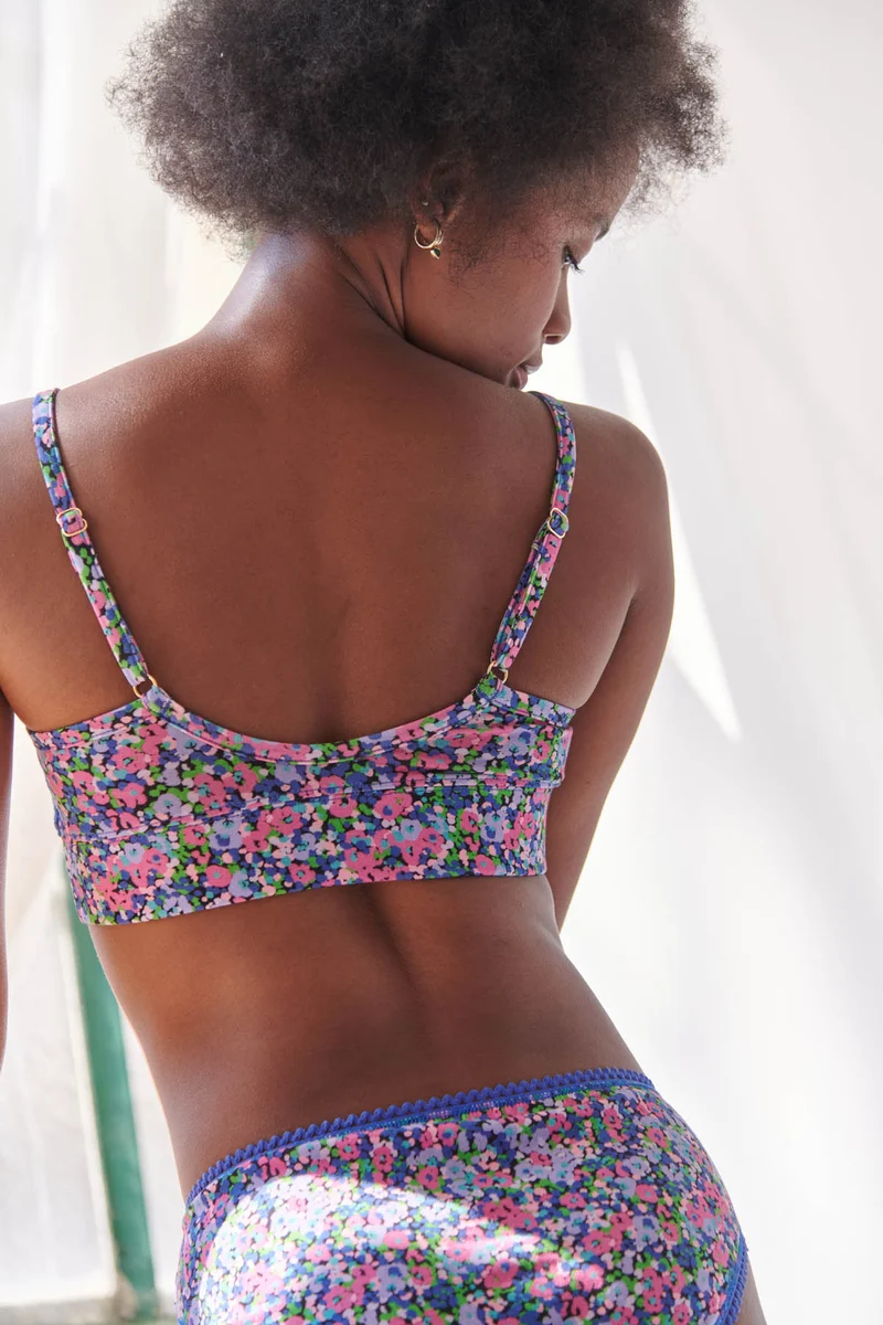 Brassière Coton BIO - Confettis violet