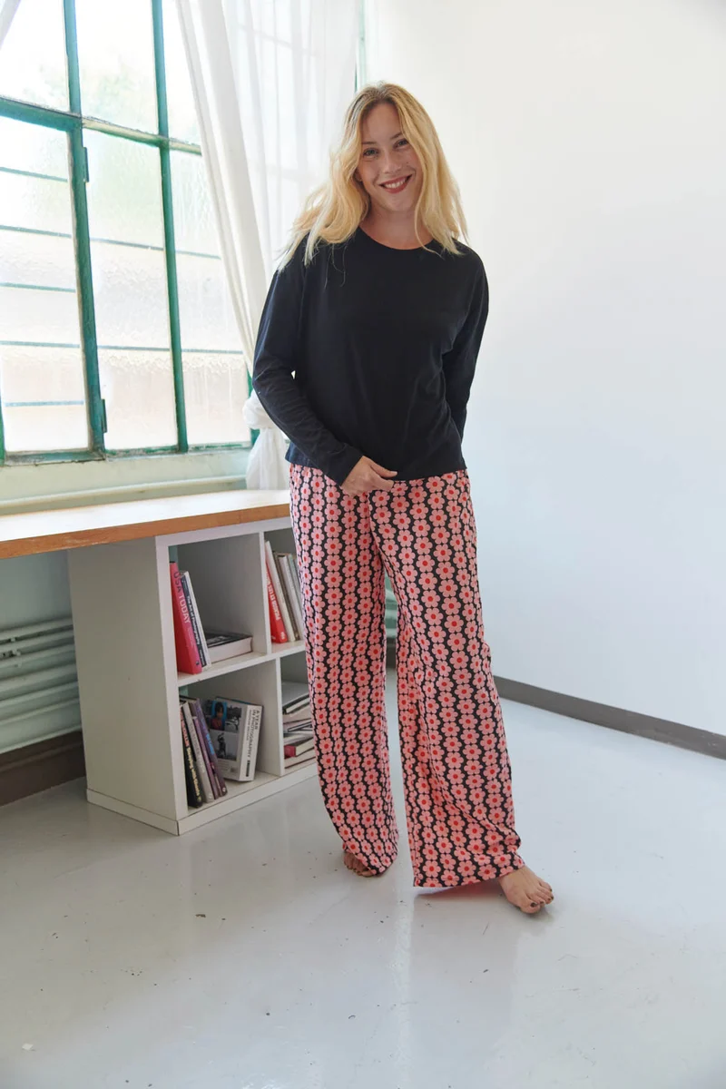 Pyjama Manches Longues Coton BIO - Monique Noir