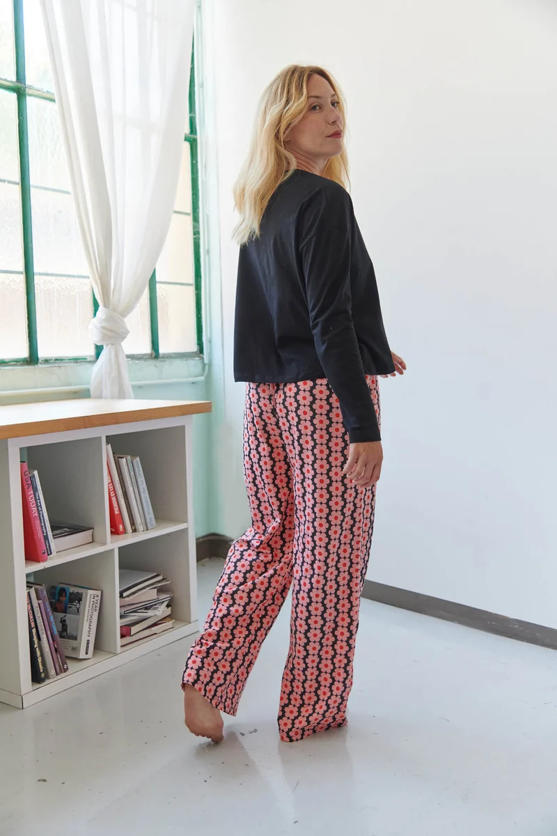 Pyjama Manches Longues Coton BIO - Monique Noir