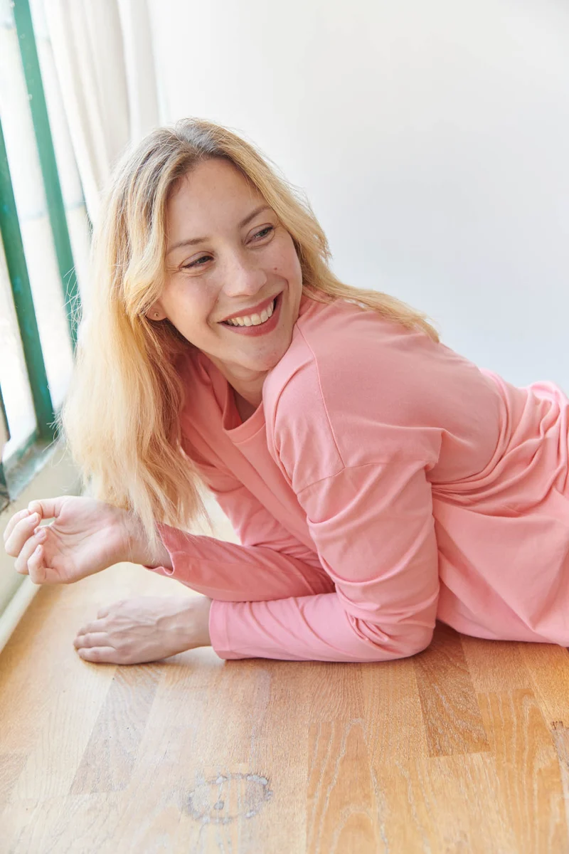 Pyjama Manches Longues Coton BIO - Retro Lines Rouge