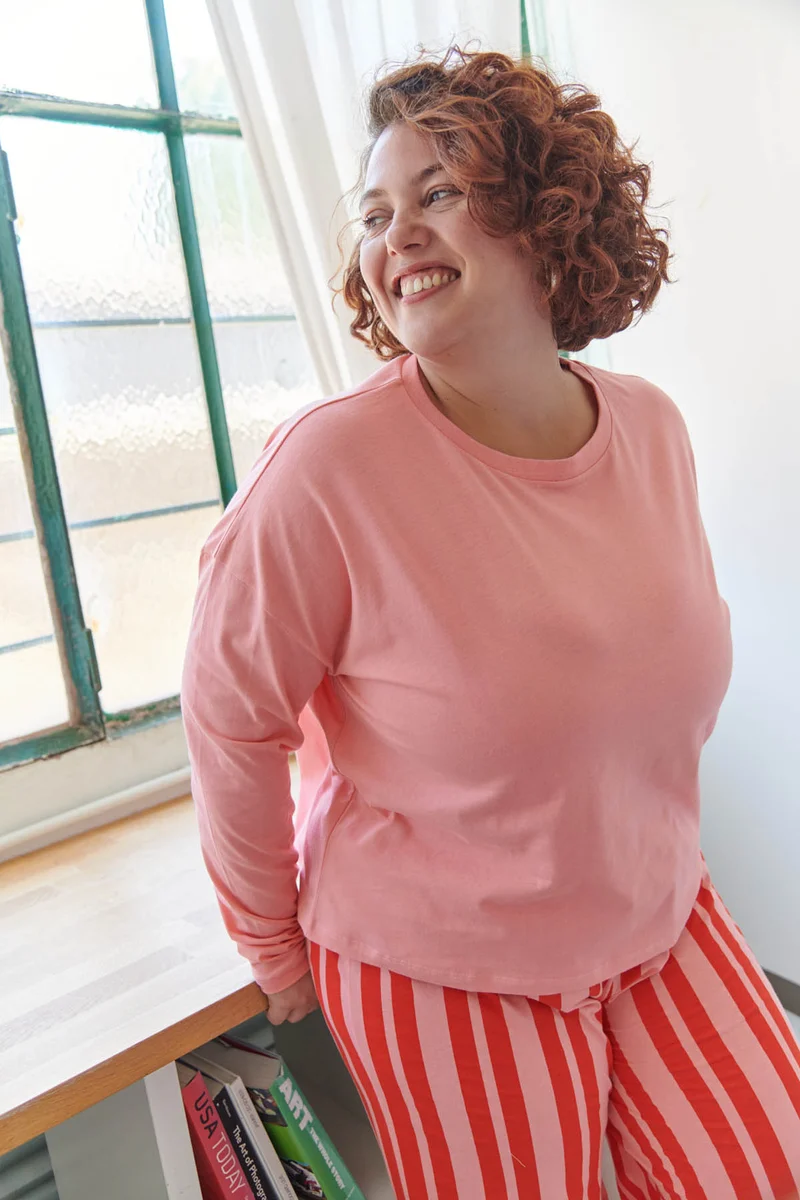 Pyjama Manches Longues Coton BIO - Retro Lines Rouge