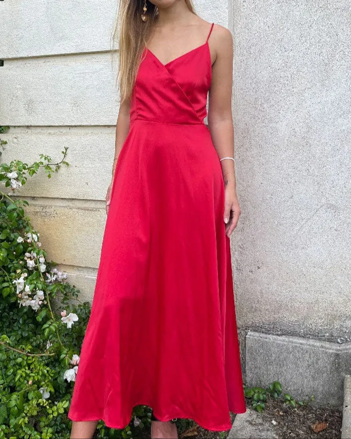 Robe Satin Dos Nu - Tessa