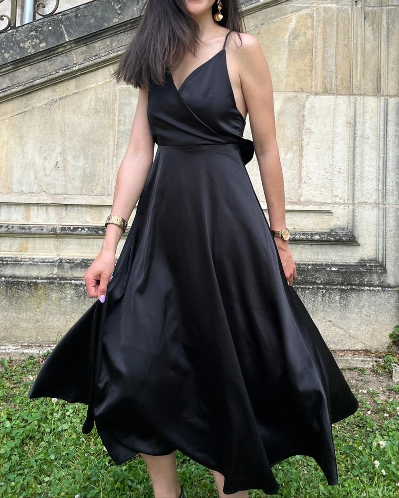 Robe Satin Dos Nu - Tessa