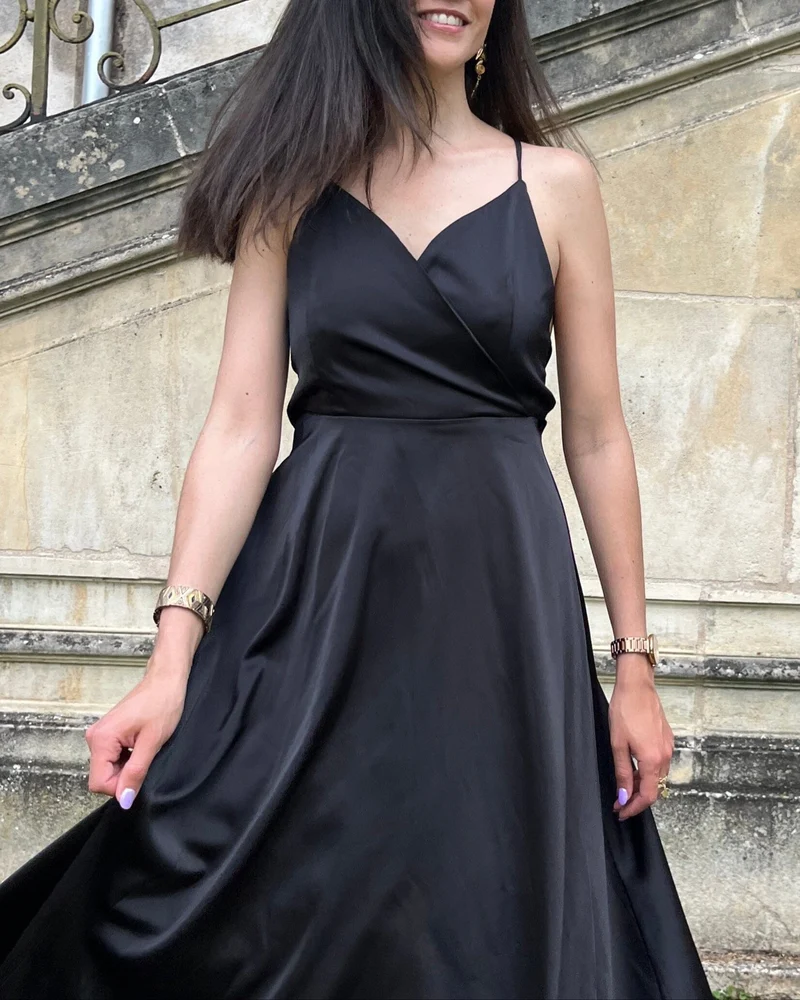 Robe Satin Dos Nu - Tessa
