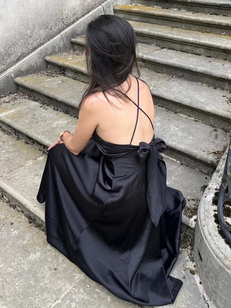 Robe Satin Dos Nu - Tessa