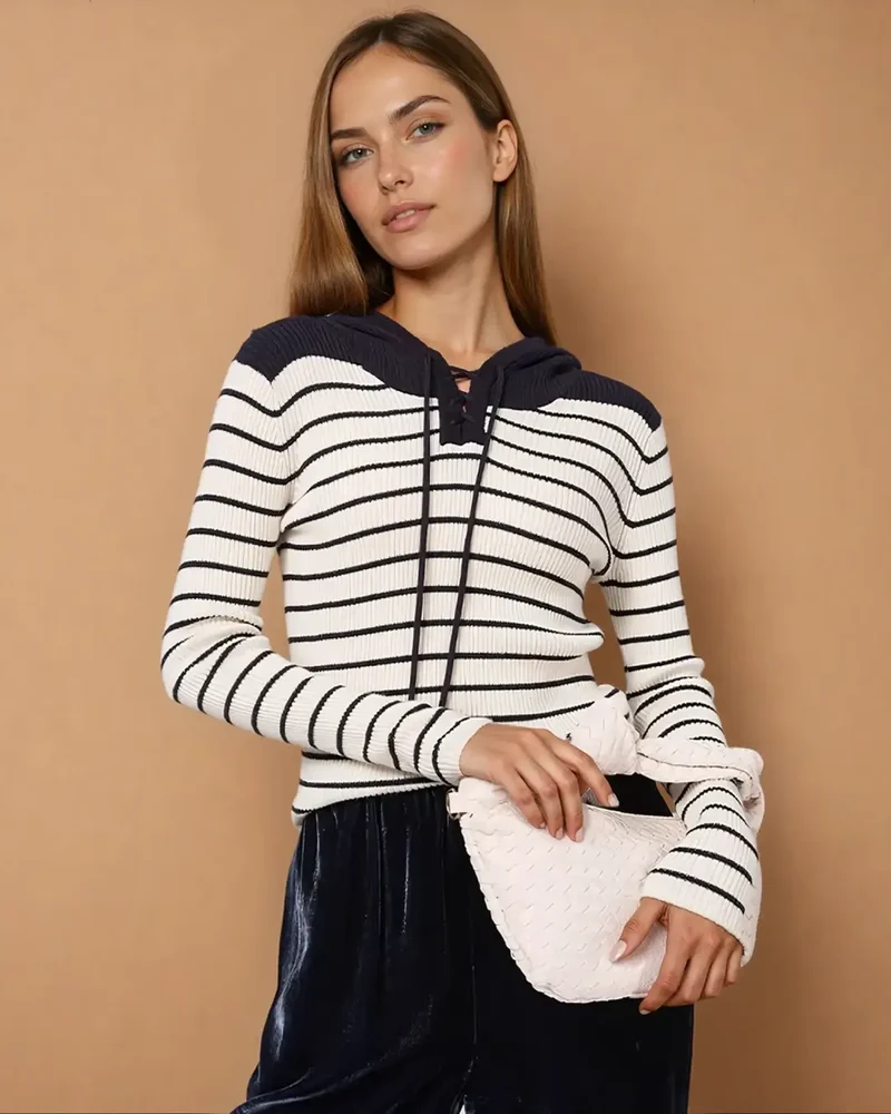 Pull En Laine Mérinos Rayé - Heidi