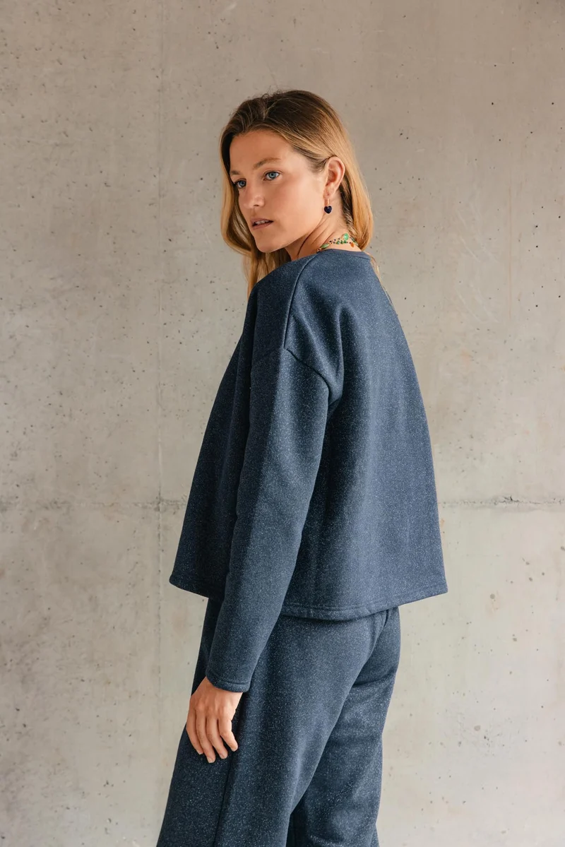 Sweat à Paillettes - Bleu Nuit