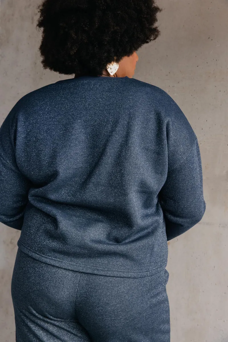 Sweat à Paillettes - Bleu Nuit