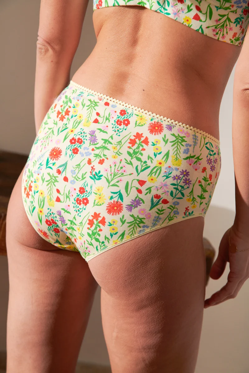 Culotte Taille Haute Coton BIO - Pampa jaune