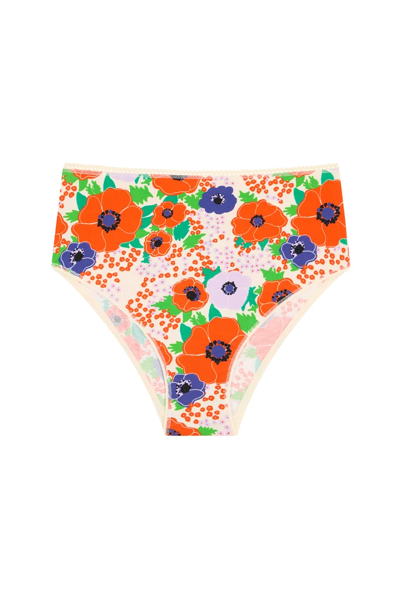 Culotte Taille Haute Coton BIO - Poppies