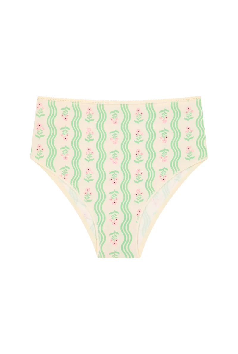 Culotte Taille Haute Coton BIO - Vagues Provençales