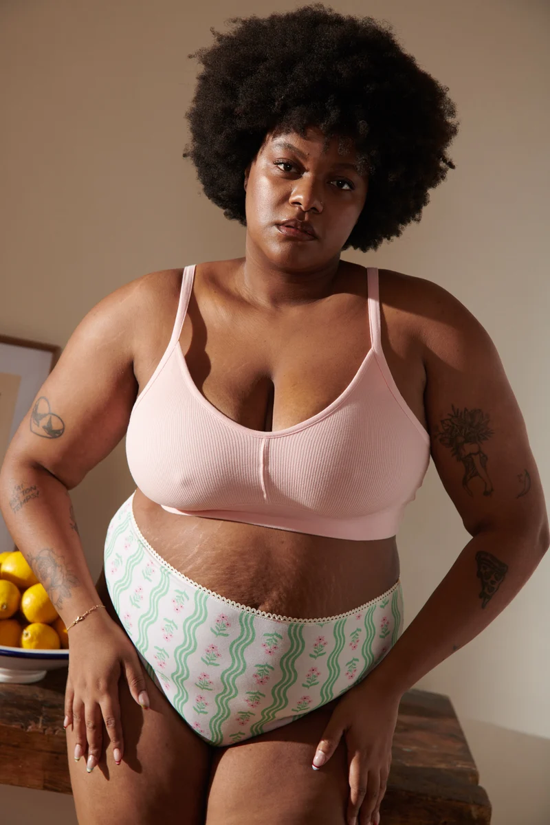 Culotte Taille Haute Coton BIO - Vagues Provençales