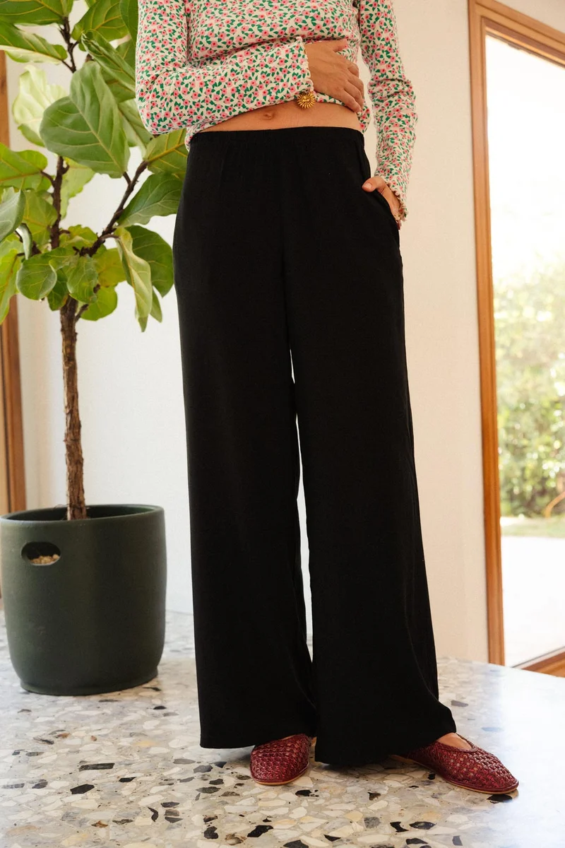 Pantalon Fluide Viscose - Noir