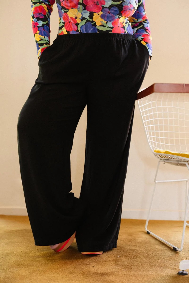 Pantalon Fluide Viscose - Noir