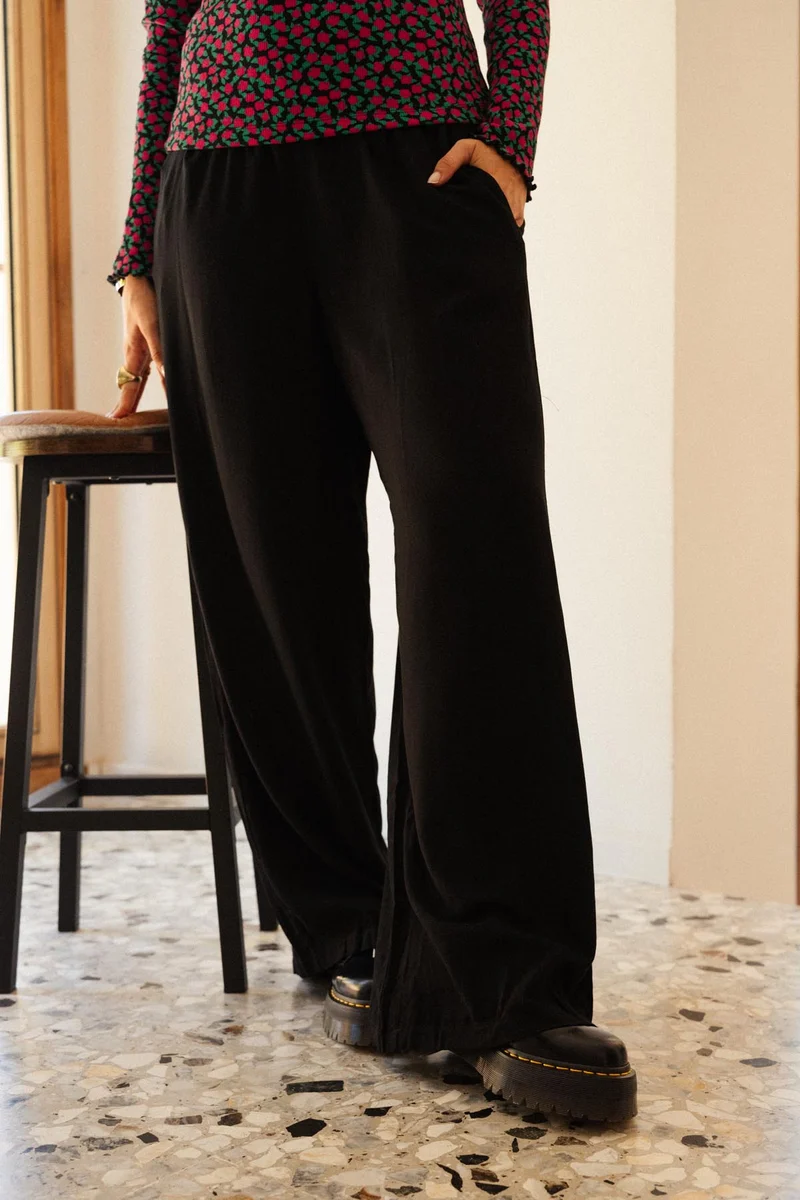 Pantalon Fluide Viscose - Noir
