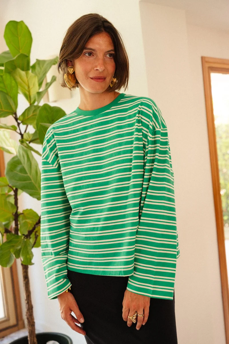 T-shirt Oversize Coton BIO - Rayures