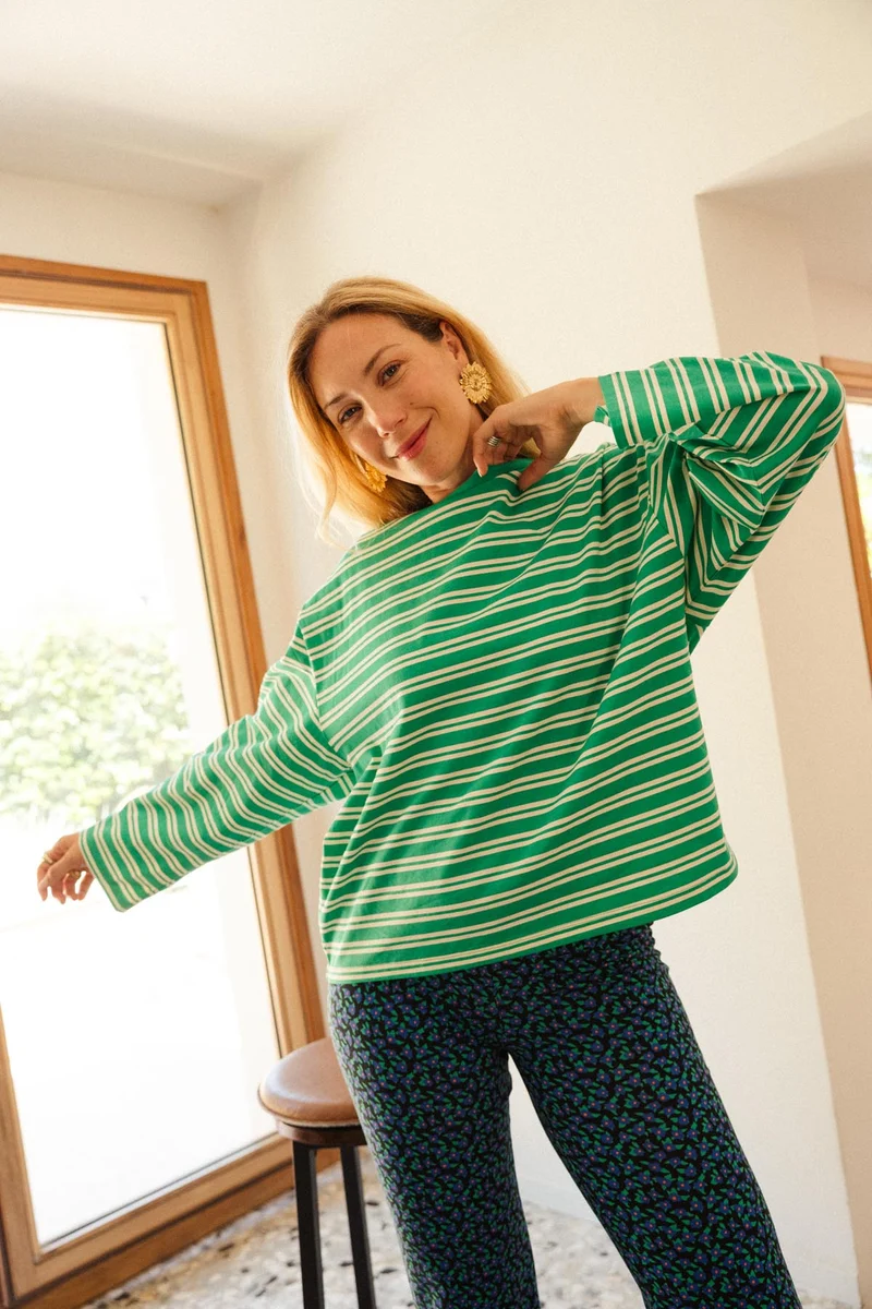T-shirt Oversize Coton BIO - Rayures