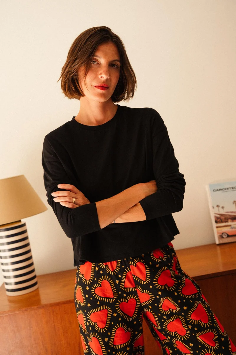 Pyjama Manches Longues Coton BIO - Habibi Noir