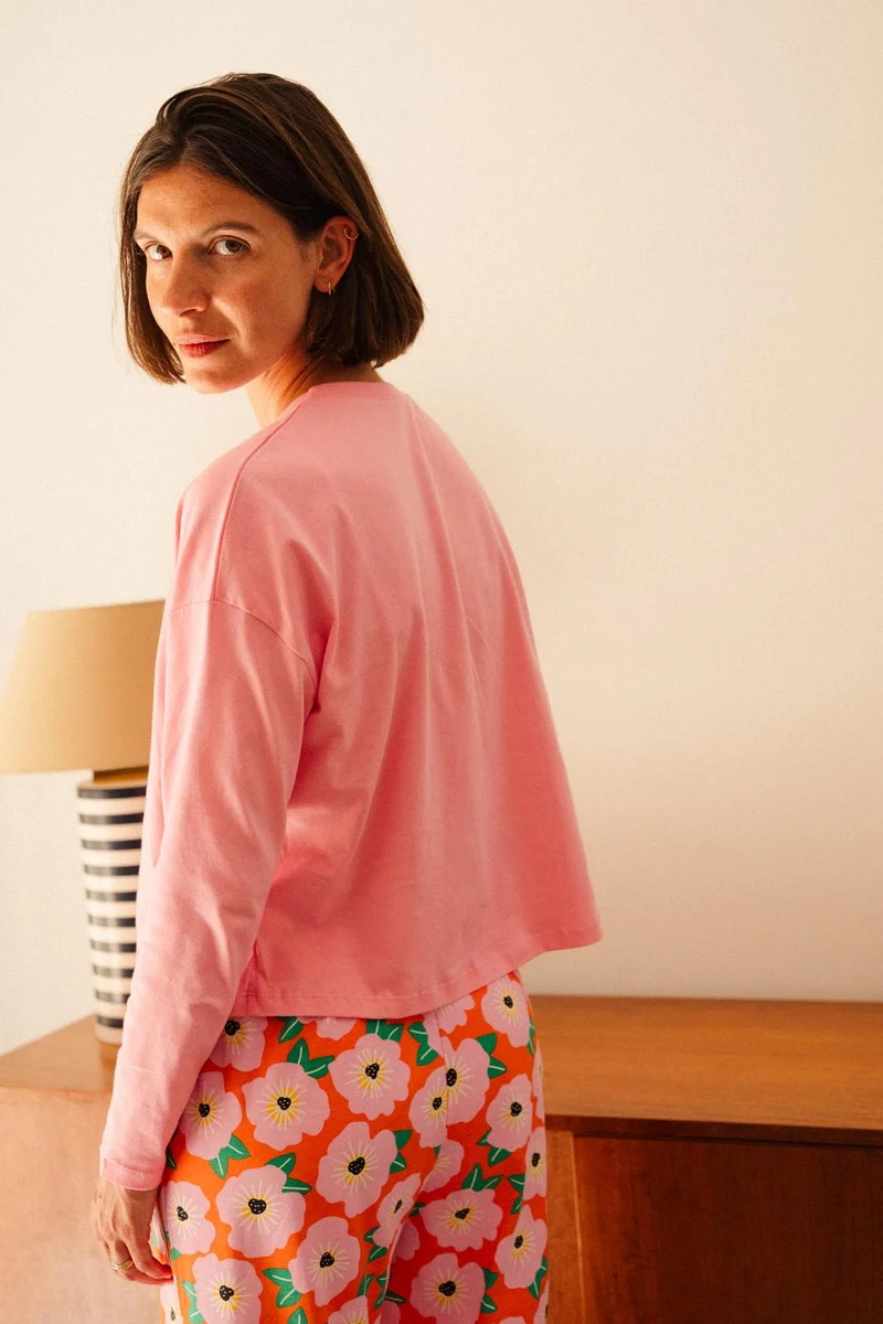 Pyjama Manches Longues Coton BIO - Bougainvillier Orange