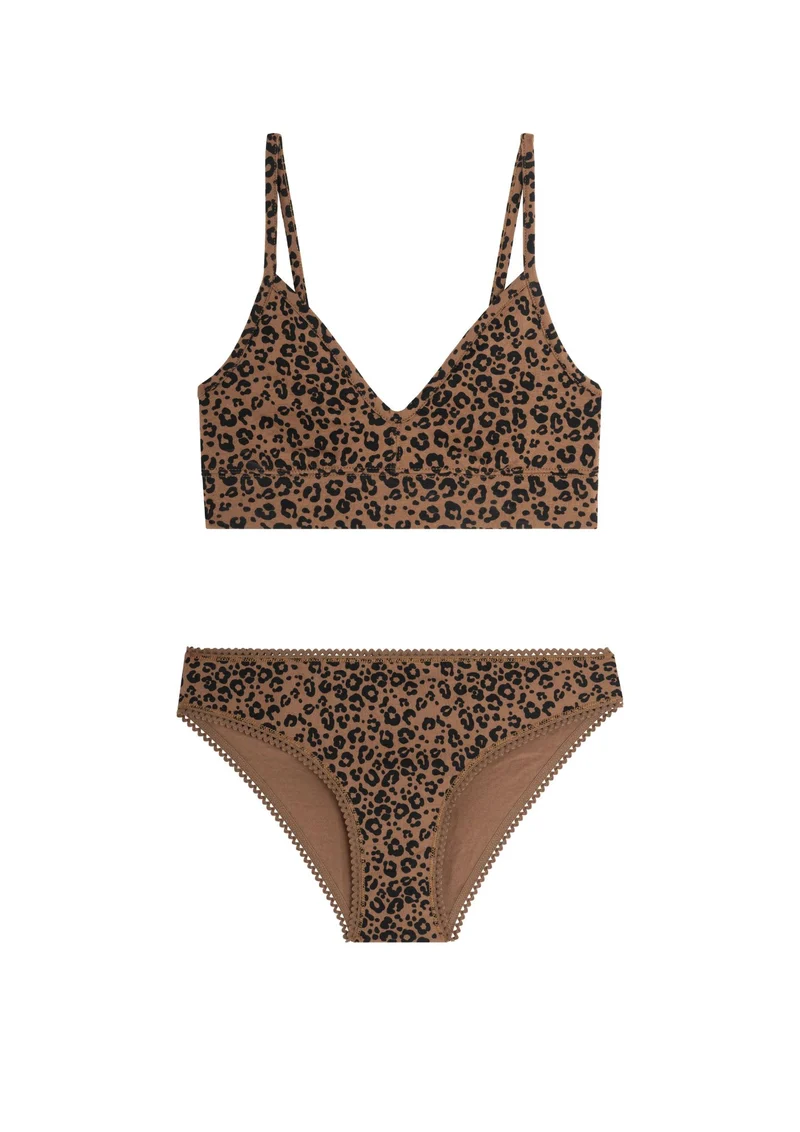 1 BRASSIERE + 1 CULOTTE - Léopard Marron