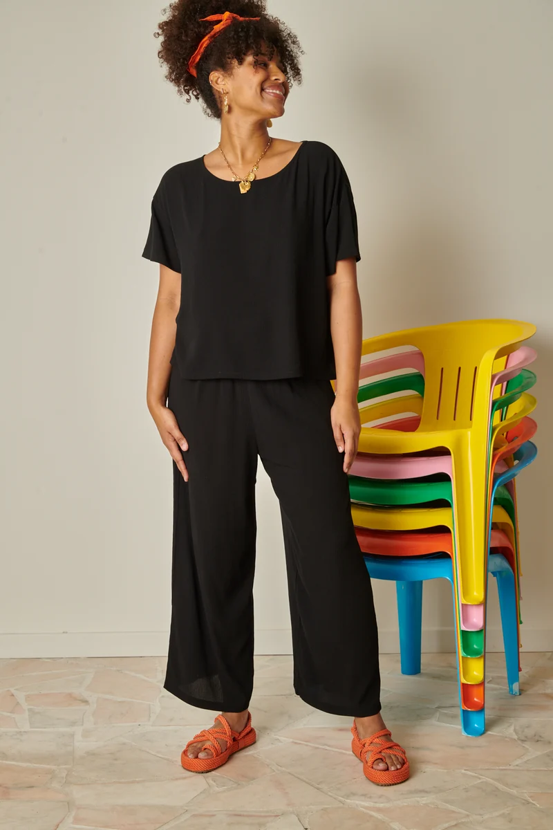 Pantalon Texturé - Noir