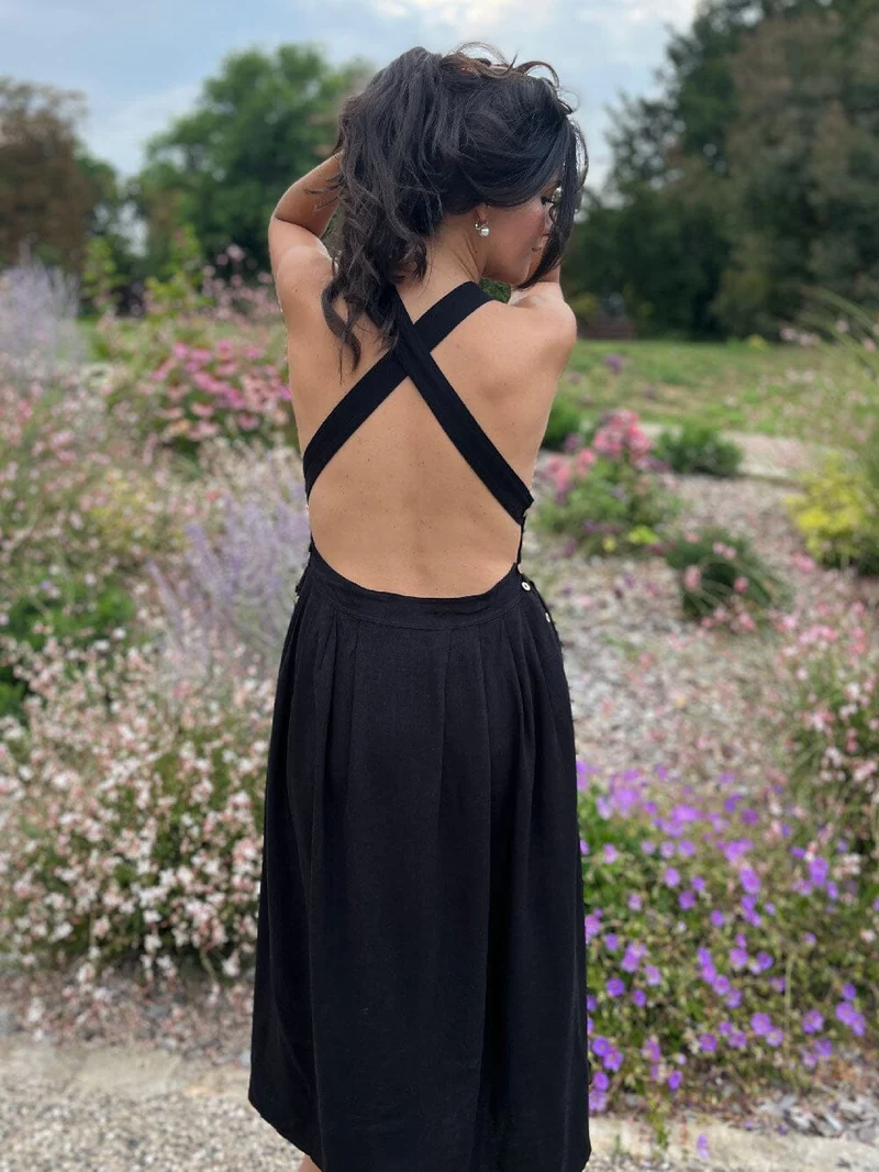 Robe Lin Dos Croisé - Louisa