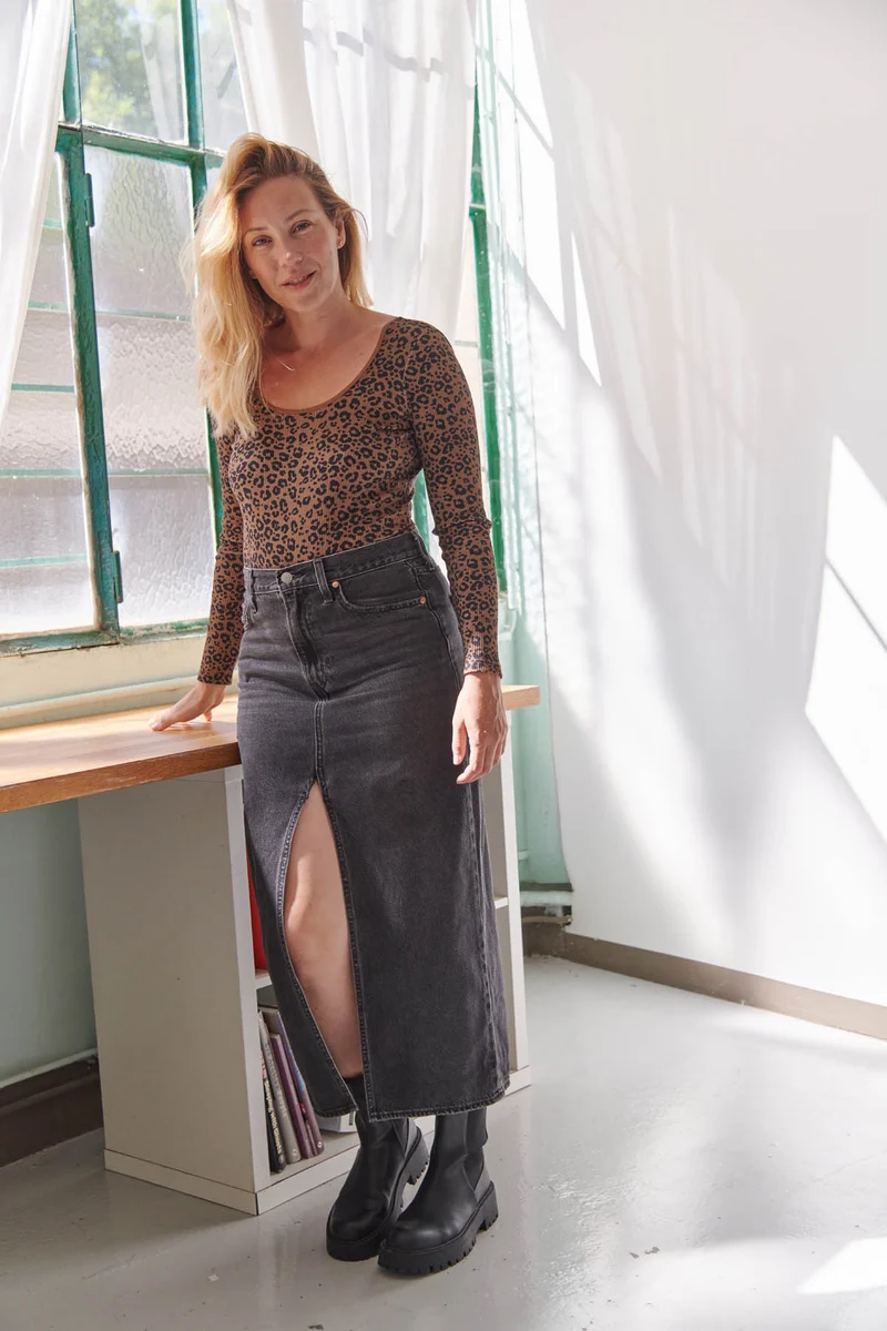 Body Coton BIO - Léopard Marron