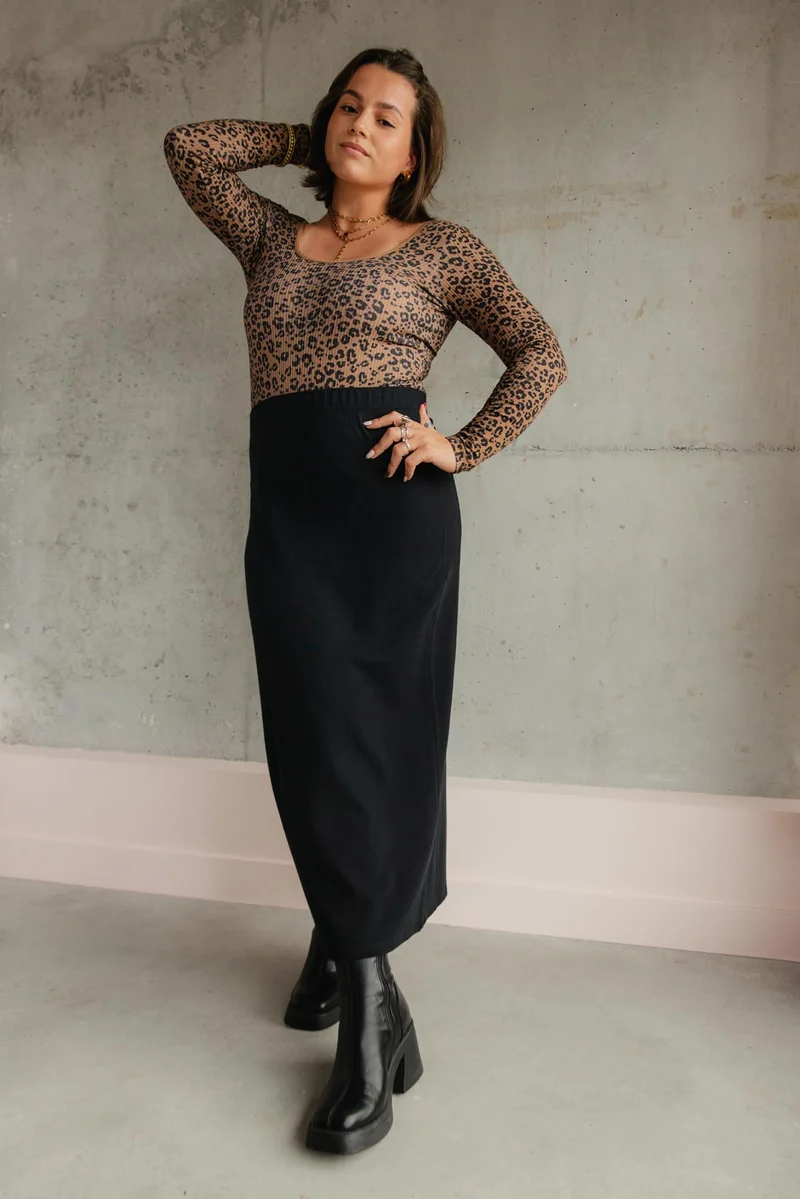 Body Coton BIO - Léopard Marron