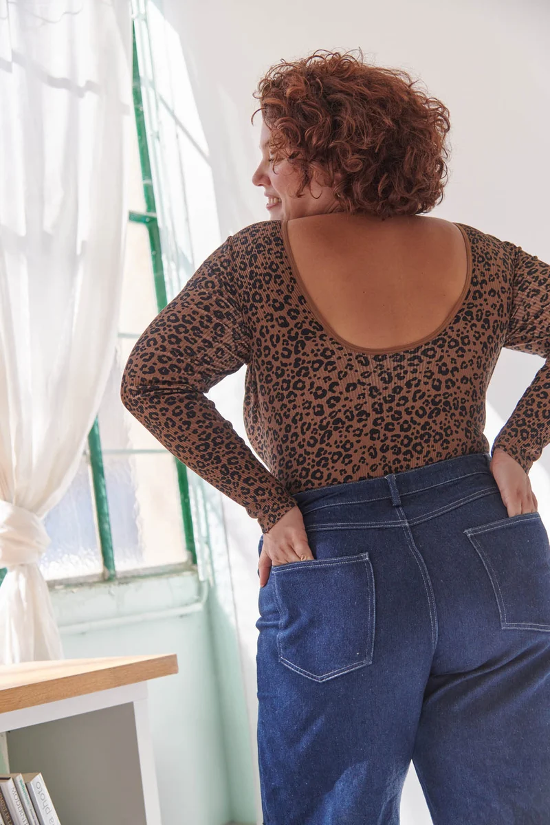 Body Coton BIO - Léopard Marron
