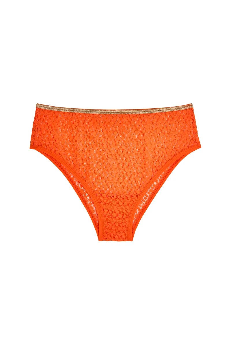 Culotte Taille Haute Dentelle - Orange