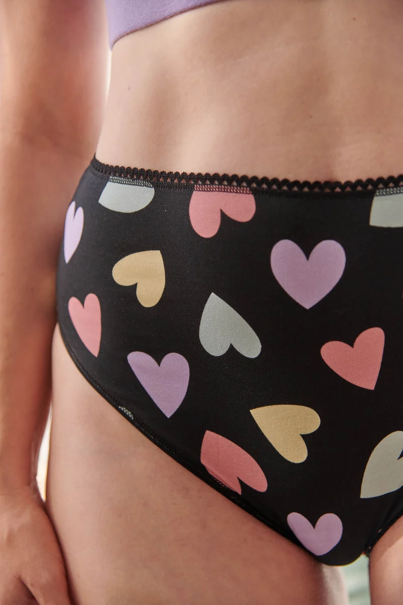 Culotte Taille Haute Coton BIO - Big Love Noir