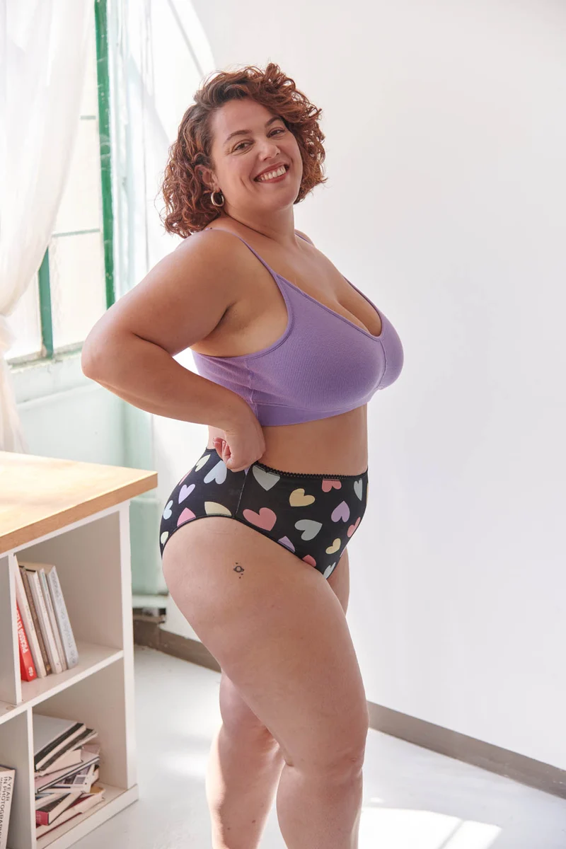 Culotte Taille Haute Coton BIO - Big Love Noir