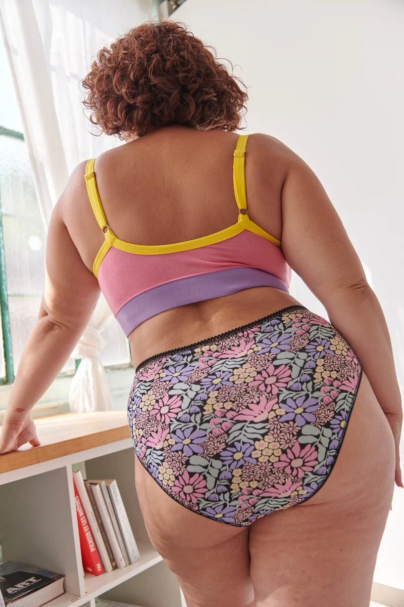 Culotte Taille Haute Coton BIO - Dalida Rose