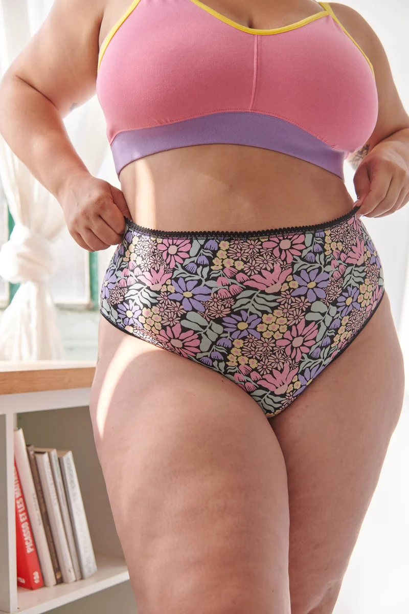 Culotte Taille Haute Coton BIO - Dalida Rose