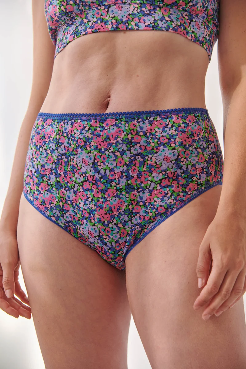 Culotte Taille Haute Coton BIO - Confettis violet