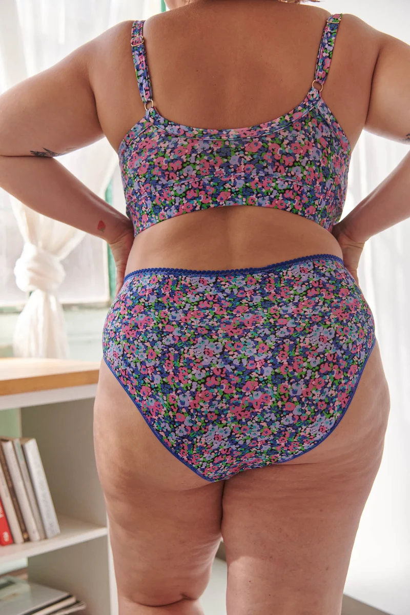 Culotte Taille Haute Coton BIO - Confettis violet