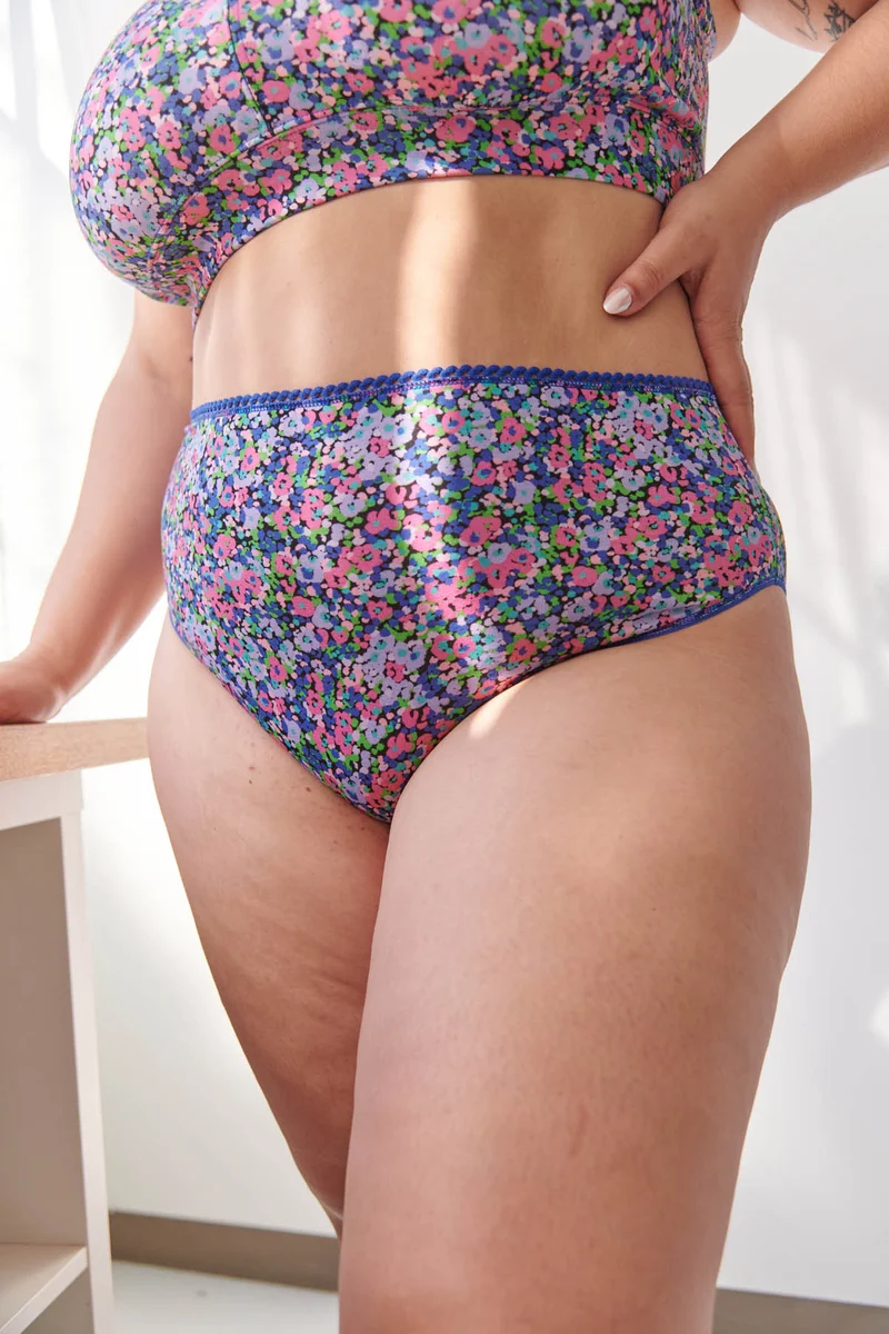 Culotte Taille Haute Coton BIO - Confettis violet